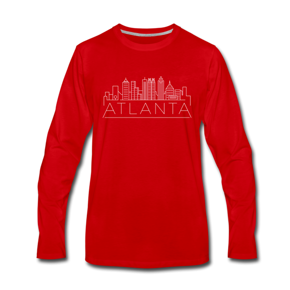 Atlanta, Georgia Long Sleeve T-Shirt - Skylines Unisex Atlanta Long Sleeve Shirt - red