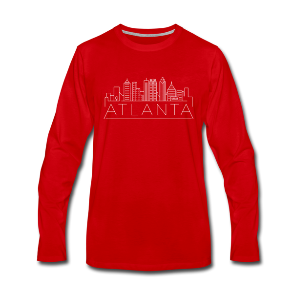 Atlanta, Georgia Long Sleeve T-Shirt - Skylines Unisex Atlanta Long Sleeve Shirt - red