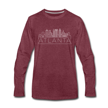 Atlanta, Georgia Long Sleeve T-Shirt - Skylines Unisex Atlanta Long Sleeve Shirt - heather burgundy