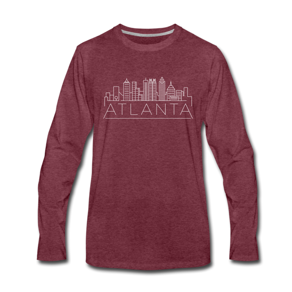 Atlanta, Georgia Long Sleeve T-Shirt - Skylines Unisex Atlanta Long Sleeve Shirt - heather burgundy