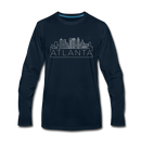 Atlanta, Georgia Long Sleeve T-Shirt - Skylines Unisex Atlanta Long Sleeve Shirt - deep navy