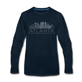 Atlanta, Georgia Long Sleeve T-Shirt - Skylines Unisex Atlanta Long Sleeve Shirt - deep navy