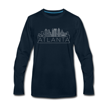 Atlanta, Georgia Long Sleeve T-Shirt - Skylines Unisex Atlanta Long Sleeve Shirt - deep navy