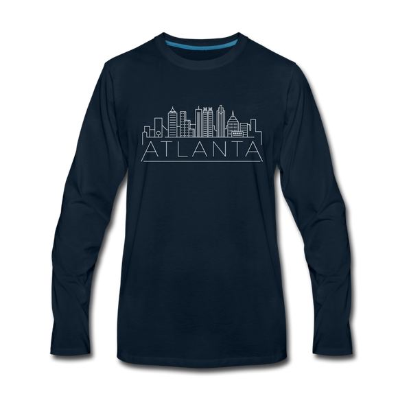 Atlanta, Georgia Long Sleeve T-Shirt - Skylines Unisex Atlanta Long Sleeve Shirt - deep navy