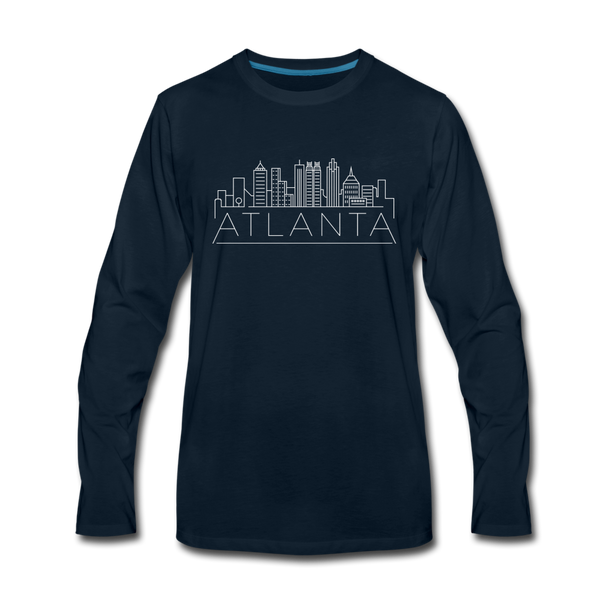 Atlanta, Georgia Long Sleeve T-Shirt - Skylines Unisex Atlanta Long Sleeve Shirt - deep navy