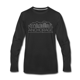 Anchorage, Alaska Long Sleeve T-Shirt - Skylines Unisex Anchorage Long Sleeve Shirt - black
