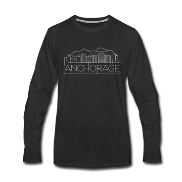 Anchorage, Alaska Long Sleeve T-Shirt - Skylines Unisex Anchorage Long Sleeve Shirt - black