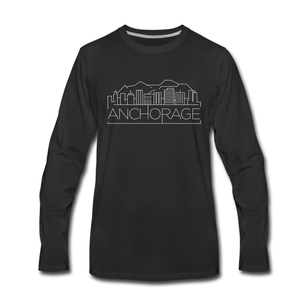 Anchorage, Alaska Long Sleeve T-Shirt - Skylines Unisex Anchorage Long Sleeve Shirt - black
