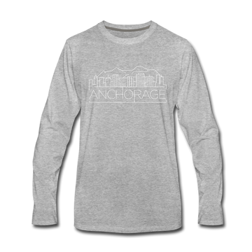 Anchorage, Alaska Long Sleeve T-Shirt - Skylines Unisex Anchorage Long Sleeve Shirt - heather gray