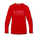 Anchorage, Alaska Long Sleeve T-Shirt - Skylines Unisex Anchorage Long Sleeve Shirt - red