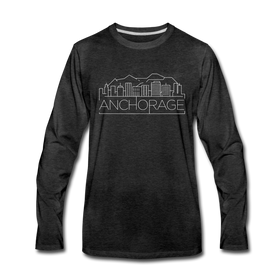 Anchorage, Alaska Long Sleeve T-Shirt - Skylines Unisex Anchorage Long Sleeve Shirt - charcoal gray