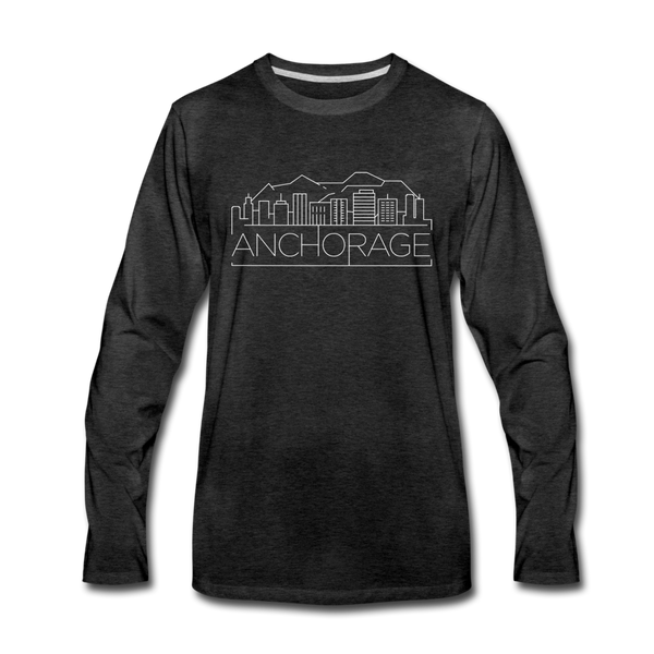 Anchorage, Alaska Long Sleeve T-Shirt - Skylines Unisex Anchorage Long Sleeve Shirt - charcoal gray