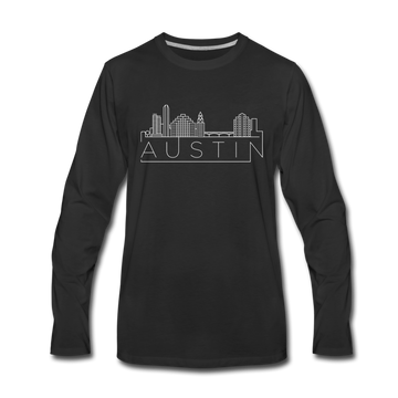 Austin, Texas Long Sleeve T-Shirt - Skylines Unisex Austin Long Sleeve Shirt - black