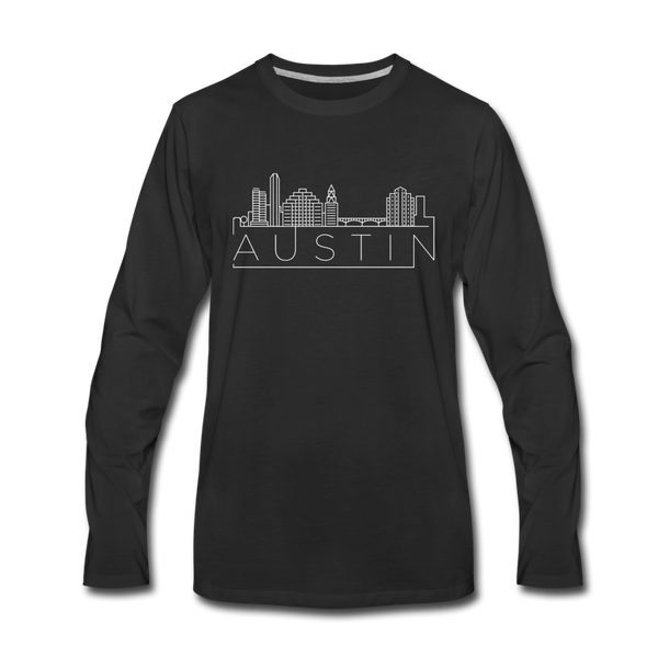 Austin, Texas Long Sleeve T-Shirt - Skylines Unisex Austin Long Sleeve Shirt - black