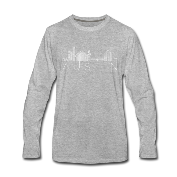 Austin, Texas Long Sleeve T-Shirt - Skylines Unisex Austin Long Sleeve Shirt - heather gray