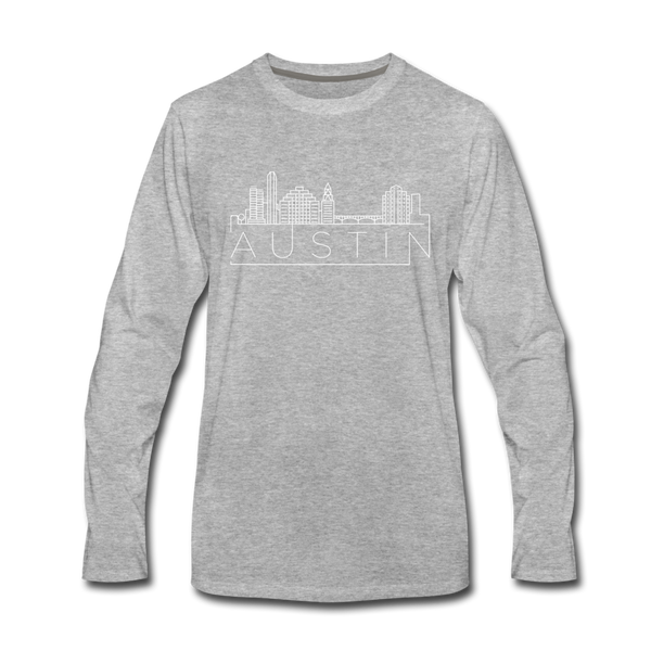 Austin, Texas Long Sleeve T-Shirt - Skylines Unisex Austin Long Sleeve Shirt - heather gray