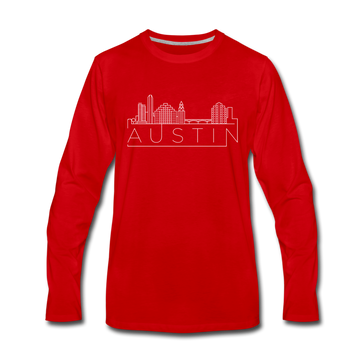 Austin, Texas Long Sleeve T-Shirt - Skylines Unisex Austin Long Sleeve Shirt - red