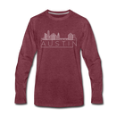 Austin, Texas Long Sleeve T-Shirt - Skylines Unisex Austin Long Sleeve Shirt - heather burgundy