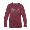 Austin, Texas Long Sleeve T-Shirt - Skylines Unisex Austin Long Sleeve Shirt - heather burgundy