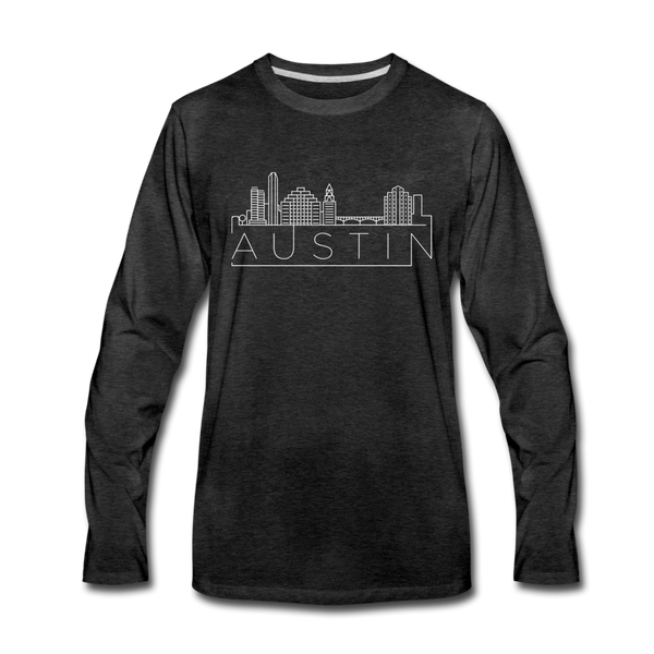 Austin, Texas Long Sleeve T-Shirt - Skylines Unisex Austin Long Sleeve Shirt - charcoal gray