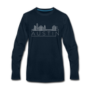 Austin, Texas Long Sleeve T-Shirt - Skylines Unisex Austin Long Sleeve Shirt - deep navy