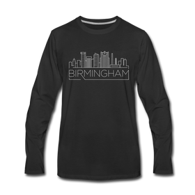 Birmingham, Alabama Long Sleeve T-Shirt - Skylines Unisex Birmingham Long Sleeve Shirt - black