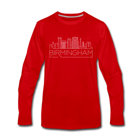Birmingham, Alabama Long Sleeve T-Shirt - Skylines Unisex Birmingham Long Sleeve Shirt - red