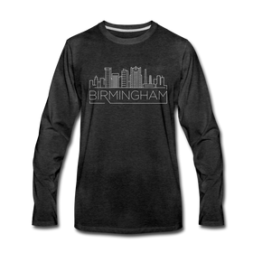 Birmingham, Alabama Long Sleeve T-Shirt - Skylines Unisex Birmingham Long Sleeve Shirt - charcoal gray