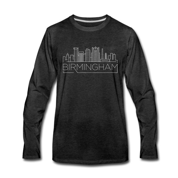 Birmingham, Alabama Long Sleeve T-Shirt - Skylines Unisex Birmingham Long Sleeve Shirt - charcoal gray