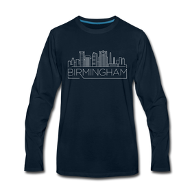 Birmingham, Alabama Long Sleeve T-Shirt - Skylines Unisex Birmingham Long Sleeve Shirt - deep navy