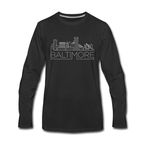Baltimore, Maryland Long Sleeve T-Shirt - Skylines Unisex Baltimore Long Sleeve Shirt - black