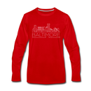 Baltimore, Maryland Long Sleeve T-Shirt - Skylines Unisex Baltimore Long Sleeve Shirt - red