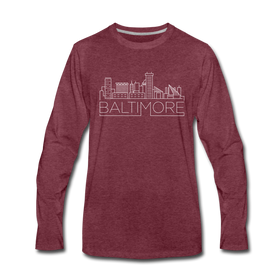 Baltimore, Maryland Long Sleeve T-Shirt - Skylines Unisex Baltimore Long Sleeve Shirt