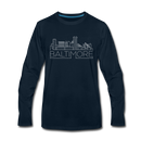 Baltimore, Maryland Long Sleeve T-Shirt - Skylines Unisex Baltimore Long Sleeve Shirt - deep navy