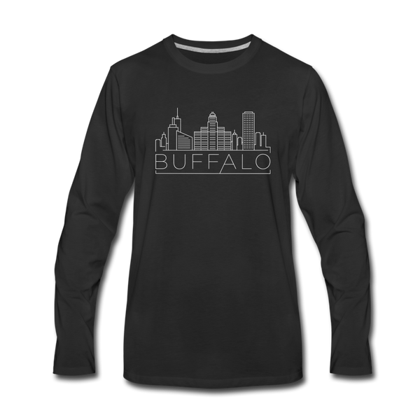 Buffalo, New York Long Sleeve T-Shirt - Skylines Unisex Buffalo Long Sleeve Shirt - black