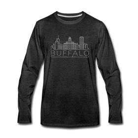 Buffalo, New York Long Sleeve T-Shirt - Skylines Unisex Buffalo Long Sleeve Shirt - charcoal gray