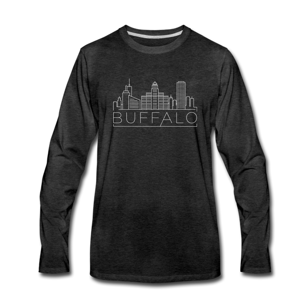 Buffalo, New York Long Sleeve T-Shirt - Skylines Unisex Buffalo Long Sleeve Shirt - charcoal gray