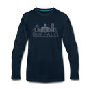Buffalo, New York Long Sleeve T-Shirt - Skylines Unisex Buffalo Long Sleeve Shirt - deep navy