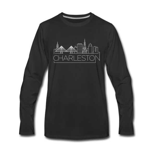 Charleston, South Carolina Long Sleeve T-Shirt - Skylines Unisex Charleston Long Sleeve Shirt - black