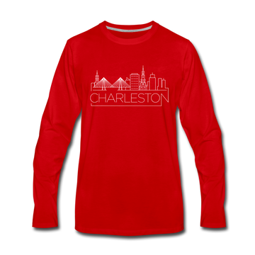 Charleston, South Carolina Long Sleeve T-Shirt - Skylines Unisex Charleston Long Sleeve Shirt - red