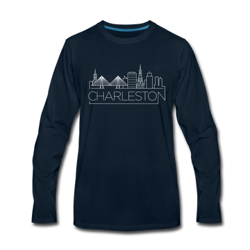 Charleston, South Carolina Long Sleeve T-Shirt - Skylines Unisex Charleston Long Sleeve Shirt - deep navy