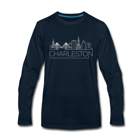Charleston, South Carolina Long Sleeve T-Shirt - Skylines Unisex Charleston Long Sleeve Shirt - deep navy