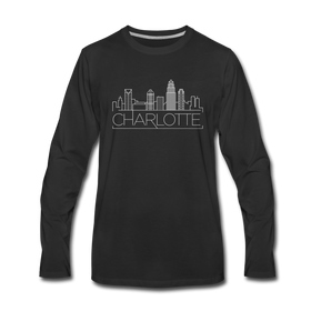 Charlotte, North Carolina Long Sleeve T-Shirt - Skylines Unisex Charlotte Long Sleeve Shirt - black