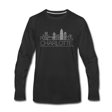 Charlotte, North Carolina Long Sleeve T-Shirt - Skylines Unisex Charlotte Long Sleeve Shirt - black