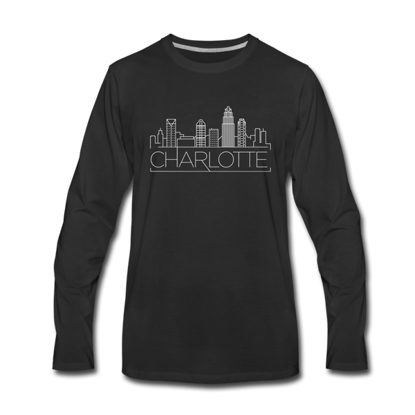 Charlotte, North Carolina Long Sleeve T-Shirt - Skylines Unisex Charlotte Long Sleeve Shirt - black