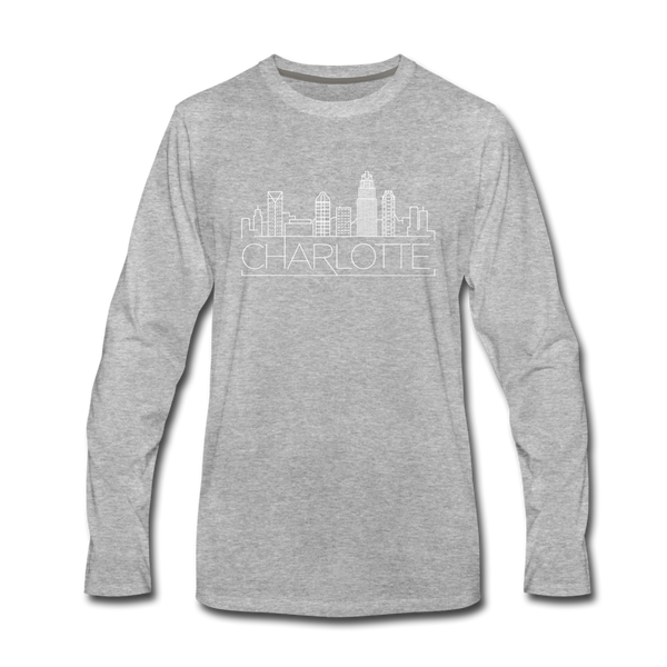 Charlotte, North Carolina Long Sleeve T-Shirt - Skylines Unisex Charlotte Long Sleeve Shirt - heather gray