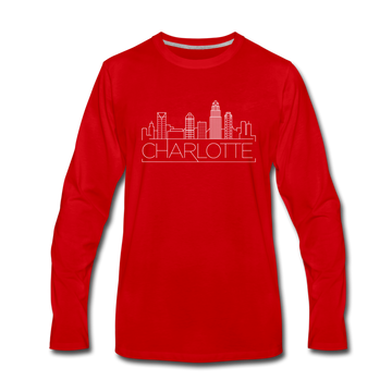 Charlotte, North Carolina Long Sleeve T-Shirt - Skylines Unisex Charlotte Long Sleeve Shirt - red