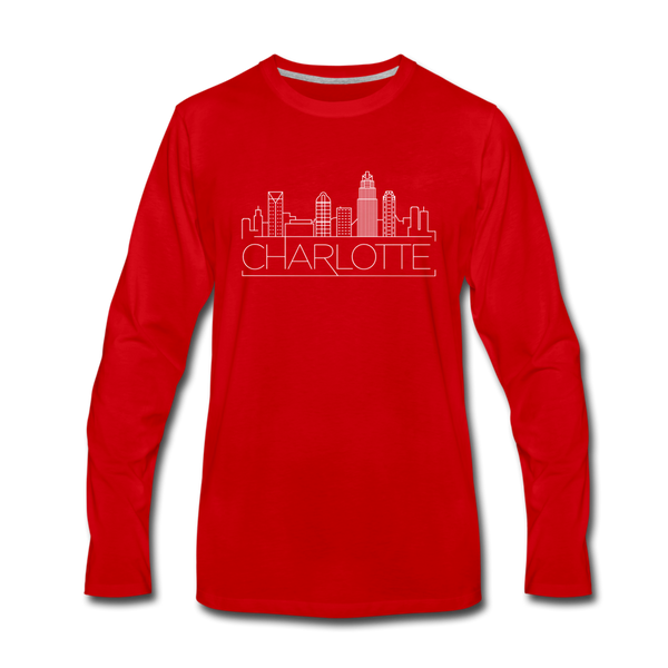 Charlotte, North Carolina Long Sleeve T-Shirt - Skylines Unisex Charlotte Long Sleeve Shirt - red