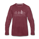 Charlotte, North Carolina Long Sleeve T-Shirt - Skylines Unisex Charlotte Long Sleeve Shirt - heather burgundy