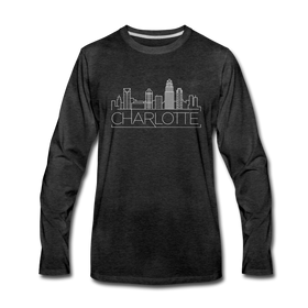 Charlotte, North Carolina Long Sleeve T-Shirt - Skylines Unisex Charlotte Long Sleeve Shirt - charcoal gray